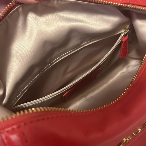 Beautiful Red Authentic Coach Purse with Hidden Long Strap and Short Strap - Picture 9 of 14